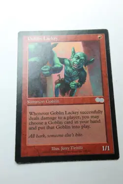 MTG Goblin Lackey x1- -Urza's Saga-Lightly Played - Image 1