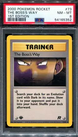 PSA 8 Pokemon Team Rocket 1st Edition The Boss's Way Trainer #73 - Image 1