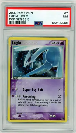 2007 Pokemon Pop Series 5 Lugia Holo #2 PSA 7 - Image 1