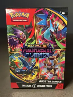 Pokemon TCG Mega Evolution Phantasmal Flames Booster Bundles New Sealed 6 Packs - Image 2