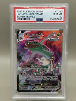 2022 Pokemon SWSH FA/Rayquaza VMAX Silver Tempest #TG20 PSA 10 - Image 1