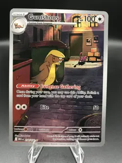 2025 Pokemon Mega Evolution MEG EN Gumshoos Illustration Rare #153/132 - Image 1