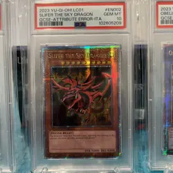 2023 Yu-Gi-Oh! LC01 3 Egyptian God Set QCSE- Attribute Error (ITA) All PSA 10 - Image 2