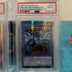 2023 Yu-Gi-Oh! LC01 3 Egyptian God Set QCSE- Attribute Error (ITA) All PSA 10 - Image 3