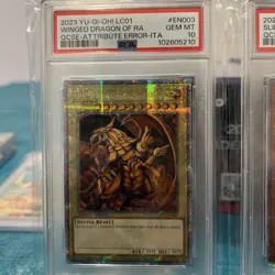 2023 Yu-Gi-Oh! LC01 3 Egyptian God Set QCSE- Attribute Error (ITA) All PSA 10 - Image 4