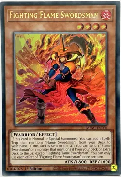 MZMI-EN001 Fighting Flame Swordsman - Ultra Rare 1st Edition Near Mint YuGiOh - Image 1