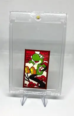 Yoshi w/ Magnetic Case - Red Mario Hanafuda Nintendo Japanese Card - Image 1