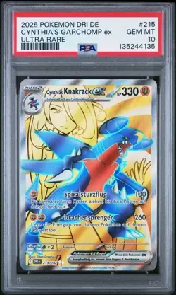 Pokemon Cynthia's Garchomp ex 215 Destined Rivals Ultra Rare Deutsch PSA 10 - Image 1