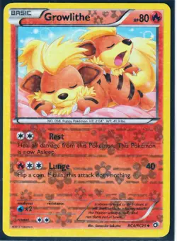 2013 GROWLITHE RC4/RC25 Legendary Treasures Pokemon Radiant Collection HOLO (G1) - Image 1