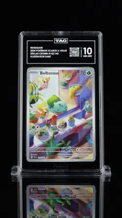 Pokemon TCG Bulbasaur Stellar Crown Illustration Holo Card 143/142 TAG 10 - Image 1