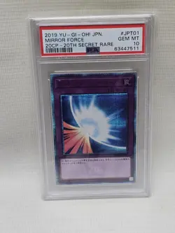 Yugioh Card | Mirror Force 20th Secret Rare | 20CP-JPT01 Japanese PSA10 - Image 1