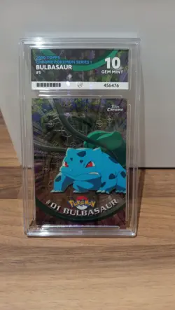 Topps Chrome Bulbasaur 2000 Holo Vintage Pokemon Card - POP1 Ace Grading 10 - Image 2