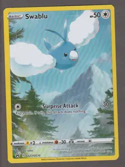 Swablu GG27/GG70 Crown Zenith Galarian Gallery Full Art Holo Pokemon Card NM - Image 1