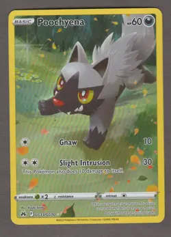 Poochyena GG33/GG70 Crown Zenith Galarian Gallery Full Art Holo Pokemon Card NM - Image 1