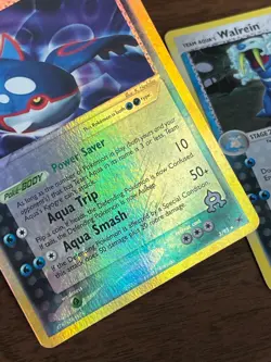 Pokemon TCG Team Magma vs Team Aqua Team Aqua's Kyogre and Walrein Holo DAMAGED - Image 3