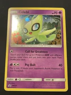 Pokemon TCG Sun And Moon Promos "Celebi" SM224 Cosmos HOLO RARE NM - Image 1