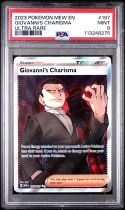 Pokemon Scarlet & Violet 151 Giovanni's Charisma SR 197/165 Ultra Rare PSA 9 - Image 1