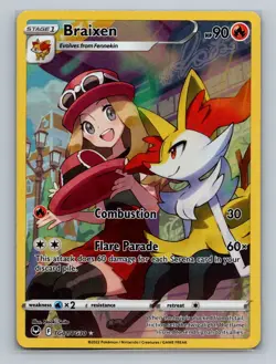 Pokemon SWSH12: Silver Tempest Trainer Gallery #TG01/TG30 Braixen Ultra Rare - Image 1