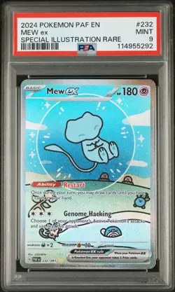 2024 POKEMON PAF EN-PALDEAN FATES SPECIAL ILLUSTRATION RARE #232 MEW EX PSA 9 - Image 1