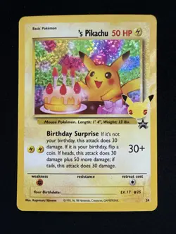 ______'s Pikachu #24 - Pokemon TCG - Celebrations: Classic Collection - NM - Image 1