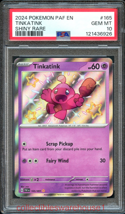 Pokemon Paldean Fates Tinkatink 165 PSA 10 - Image 1