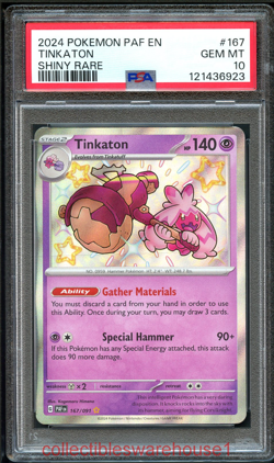 Pokemon Paldean Fates Tinkaton 167 PSA 10 - Image 1