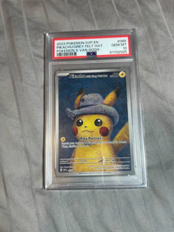 2023 POKEMON SVP POKEMON X VAN GOGH PROMO #085 PIKACHU WITH GREY FELT HAT PSA 10 - Image 1