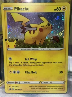 Pikachu SWSH039 Pokemon Black Star Promo Holo 25th Anniversary NM - Image 1