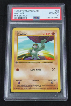 1999 Pokemon Game MACHOP 1st Edition 52/102 PSA 10 GEM MINT - Image 1