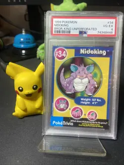 1999 Pokemon Burger King Perforated Nidoking #34 - Image 1