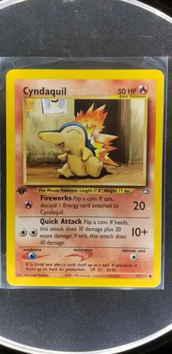Pokemon TCG Cyndaquil Neo Genesis 57 Regular 1st Edition Common - Image 1