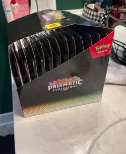 *NEW* Pokemon TCG Prismatic Evolutions Tech Sticker Collection Box Case of 12 - Image 4