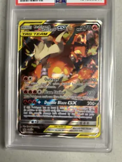 2019 POKEMON SM BLACK STAR PROMO #SM201 FULL ART/RESHIRAM & CHARIZARD GX PSA 9 - Image 2