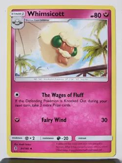 Whimsicott 91/145 LP / VLP - Guardians Rising Sun Moon Pokemon Card $2 Shipping - Image 1
