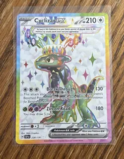 Pokemon TCG Cyclizar ex Ultra Rare Holo SV08: Surging Sparks 228/191 NM Card - Image 1