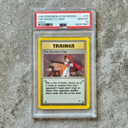 PSA 10 THE ROCKET'S TRAP #19 holo - Gym Heroes 2000 WOTC Pokemon Card Gem Mint! - Image 1