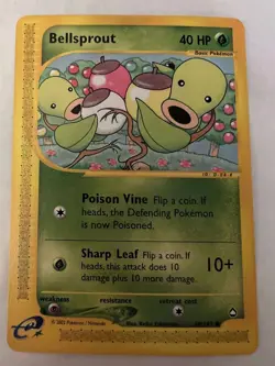 POKEMON AQUAPOLIS NON HOLO BELLSPROUT CARD 68/147 - Image 1