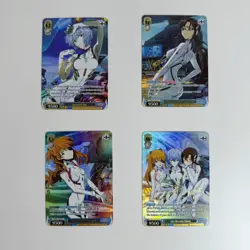 4×EVA Evangelion Doujin Card Series 1 Goddess Stroy Waifu Custom Holo Foil - Image 1