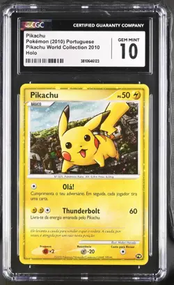 Pokemon Card Pikachu World Collection Holo 2010 CGC 10 Portugese 🇵🇹 - Image 1
