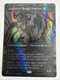 1x Foil Zopandrel, Hunger Dominus (Oil Slick Raised Foil) - Phyrexia: All Will B - Image 1