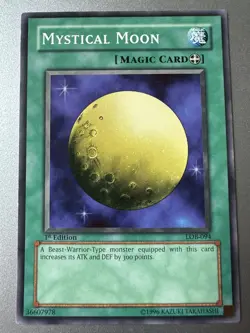 1st Edition The Legend of Blue Eyes White Dragon #LOB-094 Mystical Moon LP - Image 1