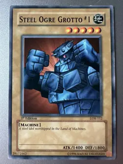 YuGiOh TCG Steel Ogre Grotto #1 LOB-112 Common 1st Edition LP - Image 1