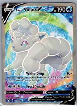Alolan Vulpix V 173/195 SWSH12: Silver Tempest - Pokemon Card - NM - Image 1