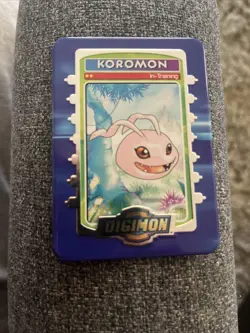 Vintage 2000 Taco Bell Toy Metal (Tin) Digimon Trading Card Koromon - Image 1
