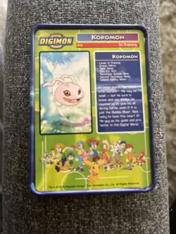 Vintage 2000 Taco Bell Toy Metal (Tin) Digimon Trading Card Koromon - Image 2