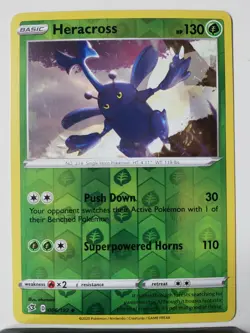 REVERSE HOLO Heracross 006/192 NM / M Rebel Clash Pokemon Card $2 Flat Shipping - Image 1
