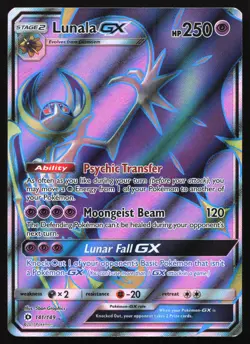 Lunala GX - 141/149 - Full Art Ultra Rare - Sun & Moon Base Set - Pokemon Card - Image 1