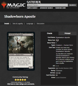 2022 MTG Magic the Gathering 2x2 Double Masters #89 Shadowborn Apostle - Image 3