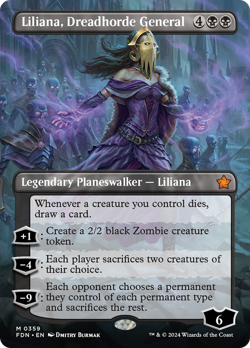 Liliana, Dreadhorde General (Borderless) [Foundations] Magic MTG - Image 1
