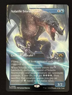 1x MTG Volatile Stormdrake (Borderless, Foil) - Modern Horizons 3 (MH3) #329 - Image 1